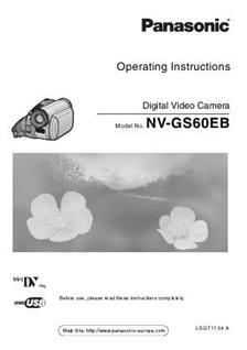 Panasonic NV GS 60 manual. Camera Instructions.